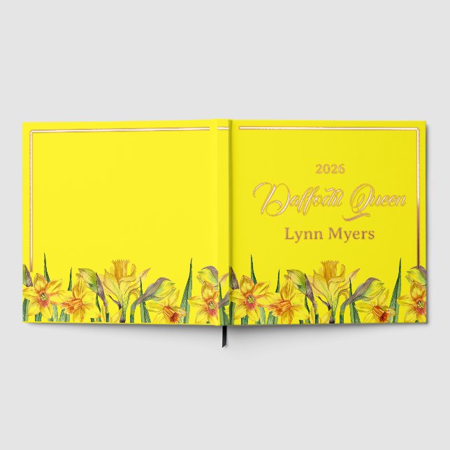Daffodil Foil Scrapbook Photo Pageant Festival Guest Book (Full)