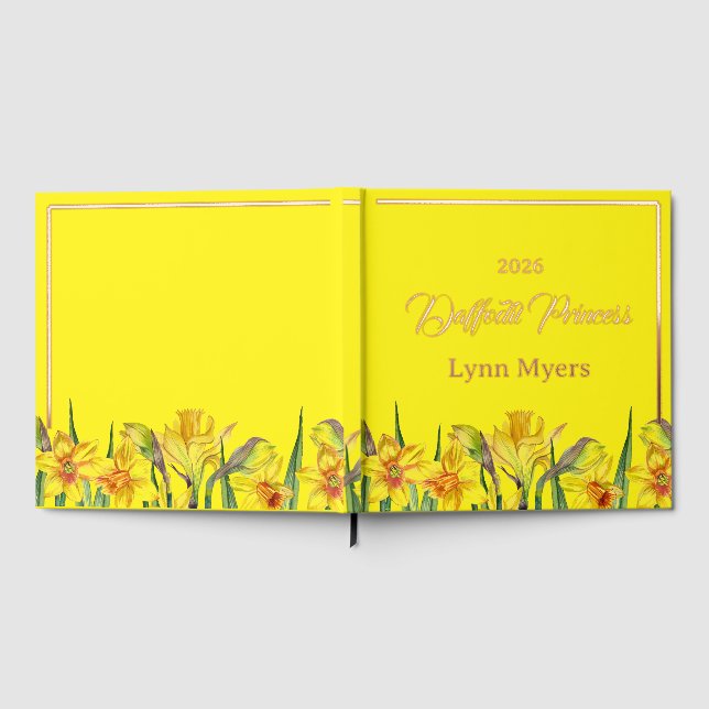 Daffodil Foil Scrapbook Photo Pageant Festival Guest Book (Full)