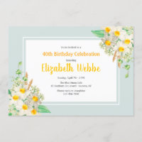 Daffodil Frame Birthday Invitation