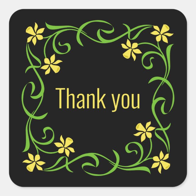 Daffodil frame square sticker (Front)