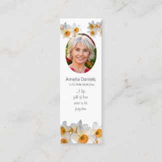 Daffodil Funeral Mini Bookmark Prayer Card