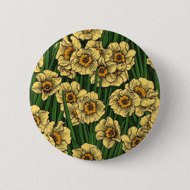 Daffodil garden 6 cm round badge (Front)