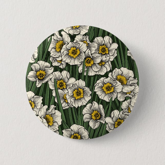 Daffodil garden 6 cm round badge (Front)