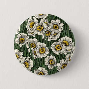 Daffodil garden 6 cm round badge
