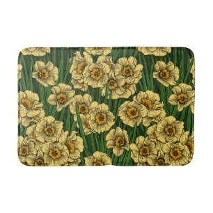 Daffodil garden bath mat