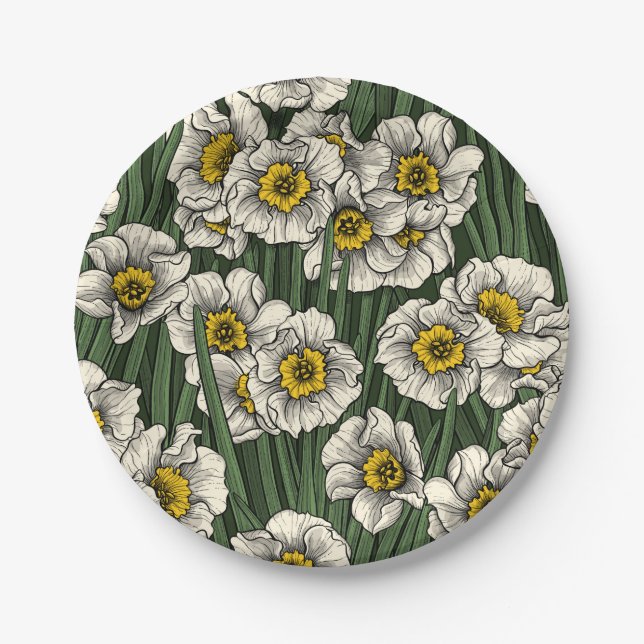 Daffodil garden paper plate (Front)
