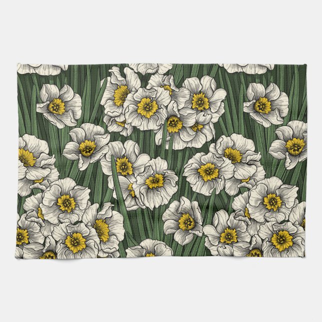 Daffodil garden tea towel (Horizontal)