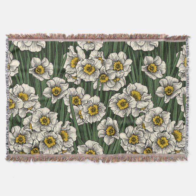 Daffodil garden throw blanket (Front)