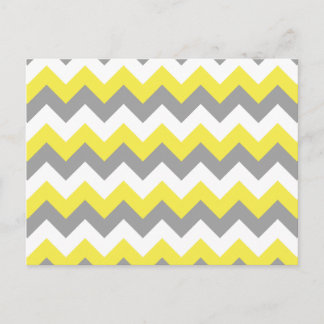 Daffodil Grey and White Zigzag 2 Postcard