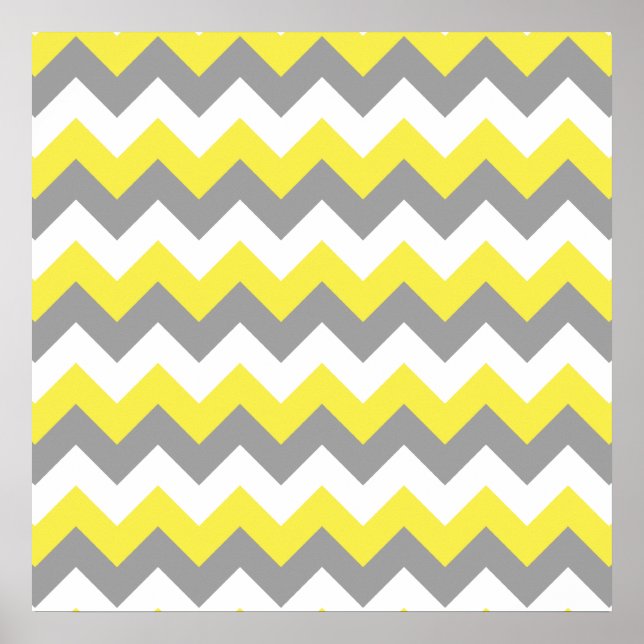Daffodil Grey and White Zigzag 2 Poster (Front)