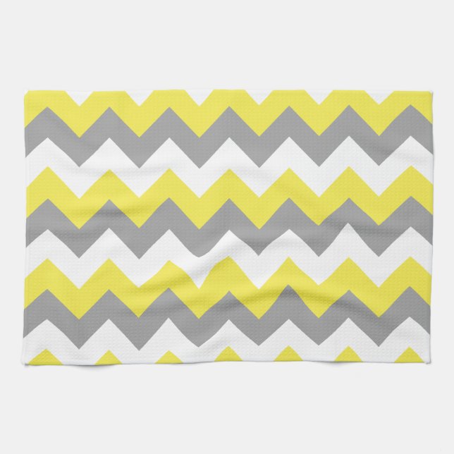 Daffodil Grey and White Zigzag 2 Tea Towel (Horizontal)