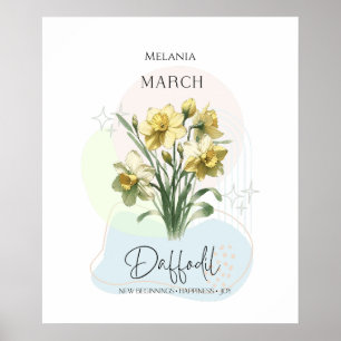 Daffodil March Birth Flower Poster