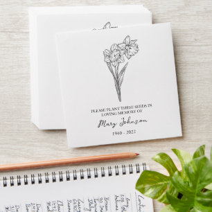Daffodil Memorial Funeral Seed Envelope