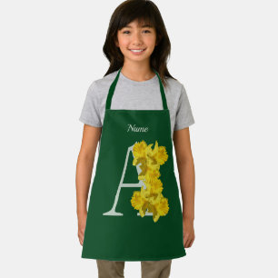 Daffodil Monogram Initial A Personalised Apron