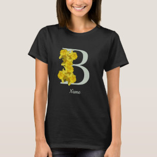 Daffodil Monogram Initial B Personalised T-Shirt