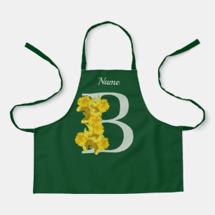 Daffodil Monogram Initial B Your Name  Apron