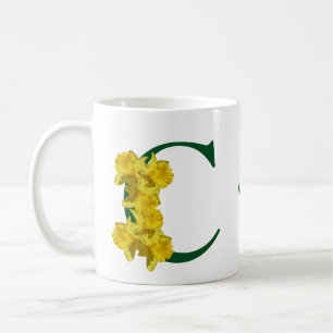 Daffodil Monogram Initial C Your Name Coffee Mug