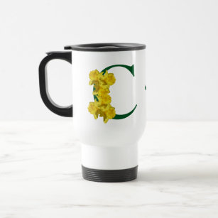 Daffodil Monogram Initial C Your Name  Travel Mug