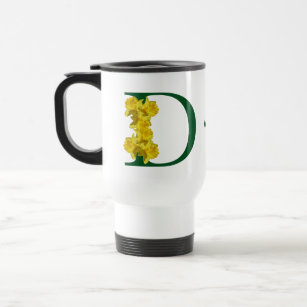 Daffodil Monogram Initial D Your Name  Travel Mug