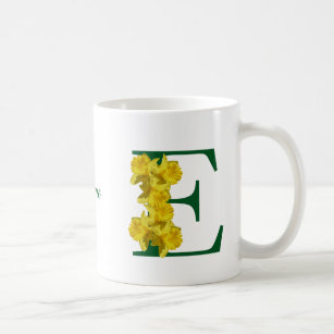 Daffodil Monogram Initial E Name Coffee Mug