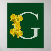 Daffodil Monogram Initial G Personalised