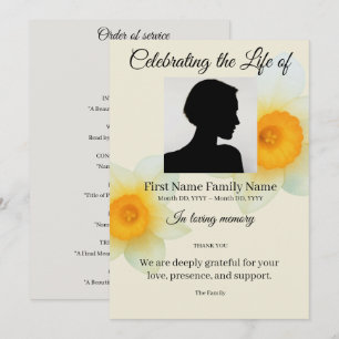 Daffodil order of service invitation