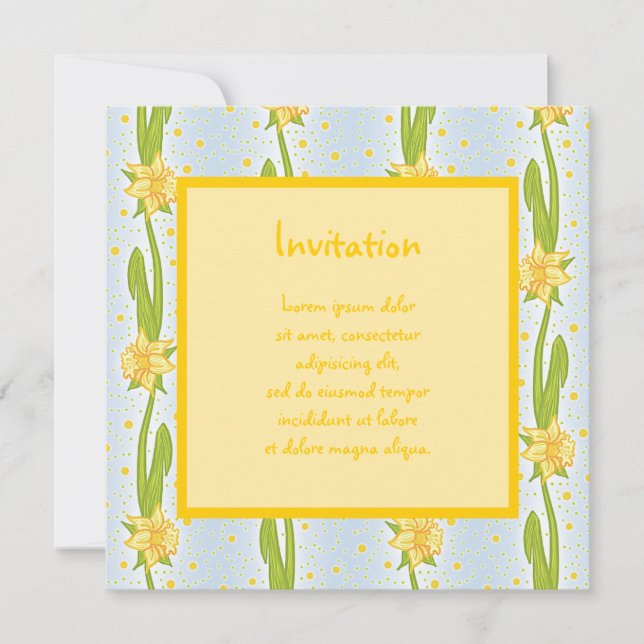 Daffodil Pattern Invitation (Front)