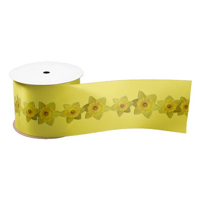 Daffodil Ribbon Paper Customised Flower Ribbon Satin Ribbon (Spool)
