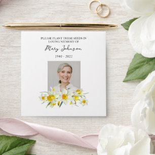 Daffodil Seed Packet Memorial Funeral Envelope