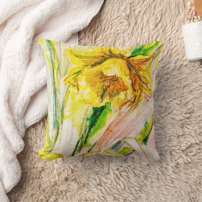 Daffodil Spring Art  Cushion (Blanket)