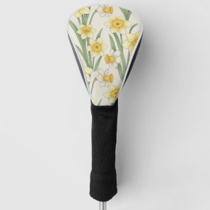 Daffodil Spring Floral in Soft Yellow and Green 4 Golf Head Cover