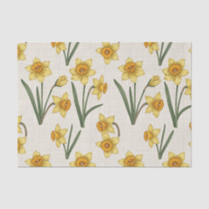 Daffodil Spring Floral in Soft Yellow and Green 4 Tissue Paper