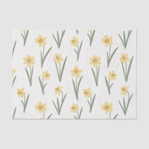 Daffodil Spring Floral in Soft Yellow and Green Tissue Paper