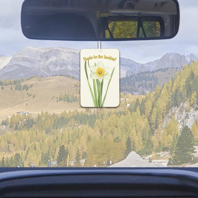 Daffodil Spring Flower Botanical Art Personalised Car Air Freshener (Personalized Daffodil Spring Flower Botanical Art Painting Air Freshener for Car or Home)