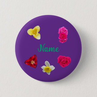 Daffodil,Tulips, and Roses 6 Cm Round Badge