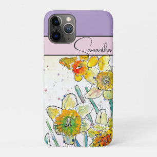 Daffodil Watercolor Daffodils floral Flower Phone iPhone 11 Pro Case