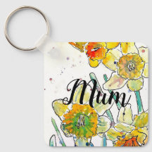 Daffodil Watercolor Flower art Birthday Mum Golf