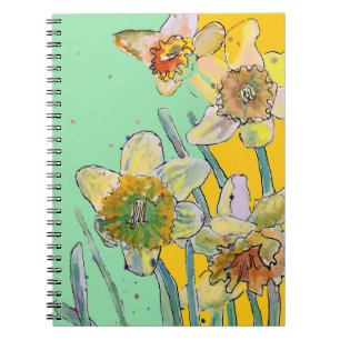 Daffodil Watercolor Journal Floral Notebook