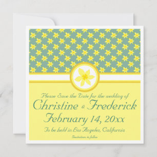 Daffodil Wedding, 5.25"x5.25" save the date announ