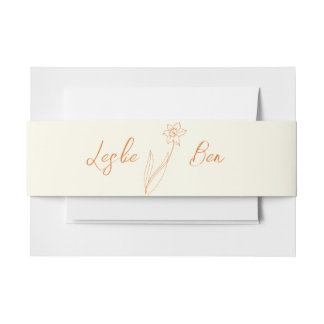 Daffodil Wedding Belly Band Invitation Belly Band