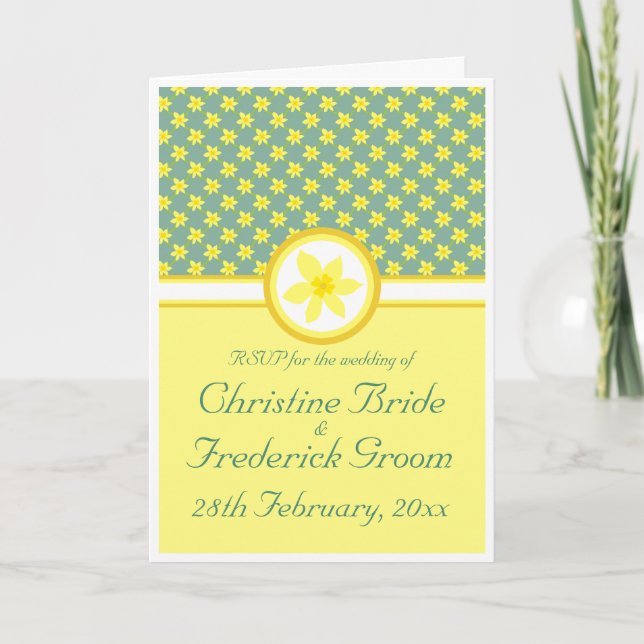 Daffodil Wedding, RSVP card (Front)