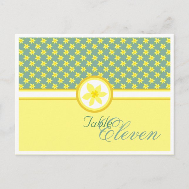Daffodil Wedding, table setting postcard (Front)