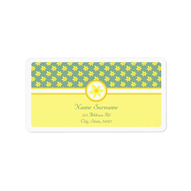 Daffodil Wedding, wedding address labels (Front)