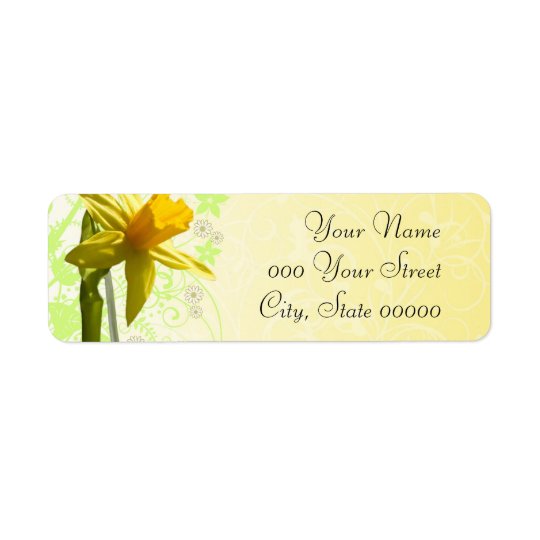 Daffodil Wedding Yellow Spring Return Address Label