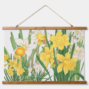 Daffodil Woodblock Painting, Tanigami Kônan, 1917 Hanging Tapestry