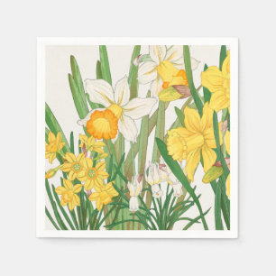 Daffodil Woodblock Painting, Tanigami Kônan, 1917 Napkin