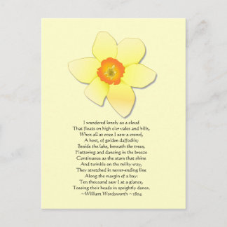 Daffodil ~ Wordsworth Poem Postcard