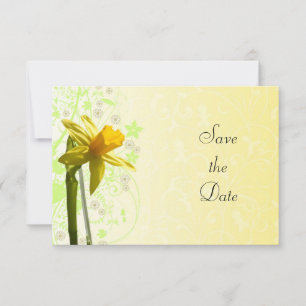 Daffodil Yellow Floral Spring Save The Date