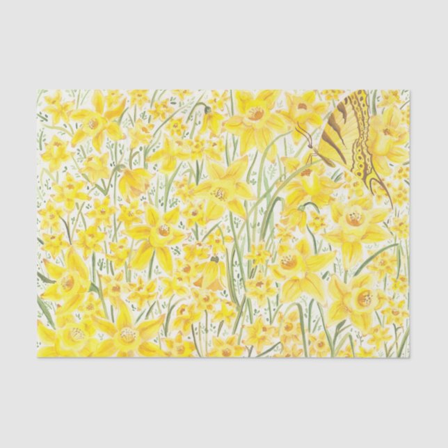 Daffodil Yellow Flower Tissue Paper (Front)