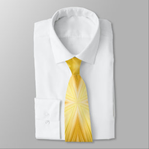 Daffodil Yellow Milky White Clouds Abstract Art Tie